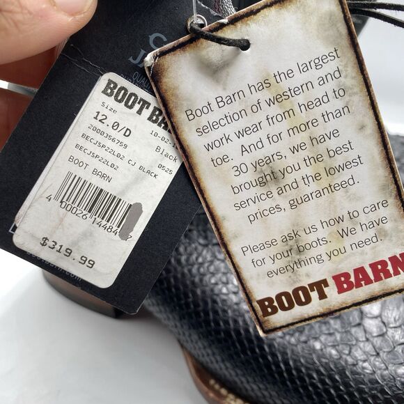 Cody James Boot Mens Men 12 D Matte Exotic Pythons Black Broad Square Toe Cowboy
